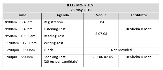 IMU IELTS Mock Test-May2019